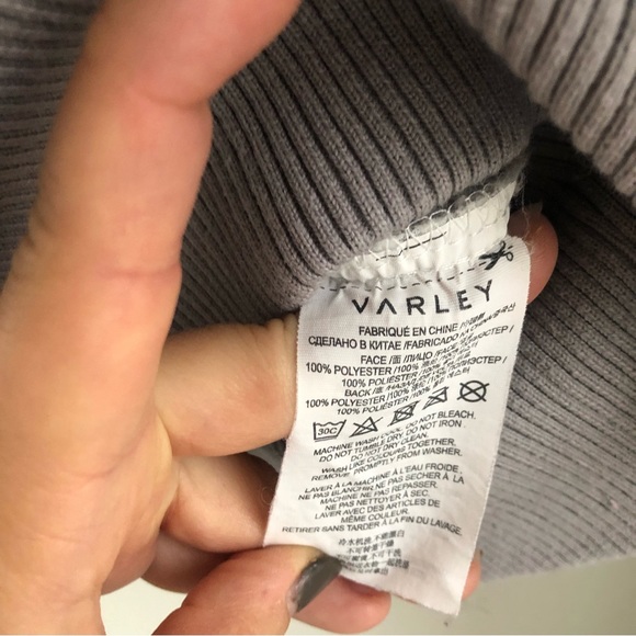 Varley Size XS Grey Hi Pile Duray Qurter Zip Sherpa Pullover Sweater - Picture 6 of 8